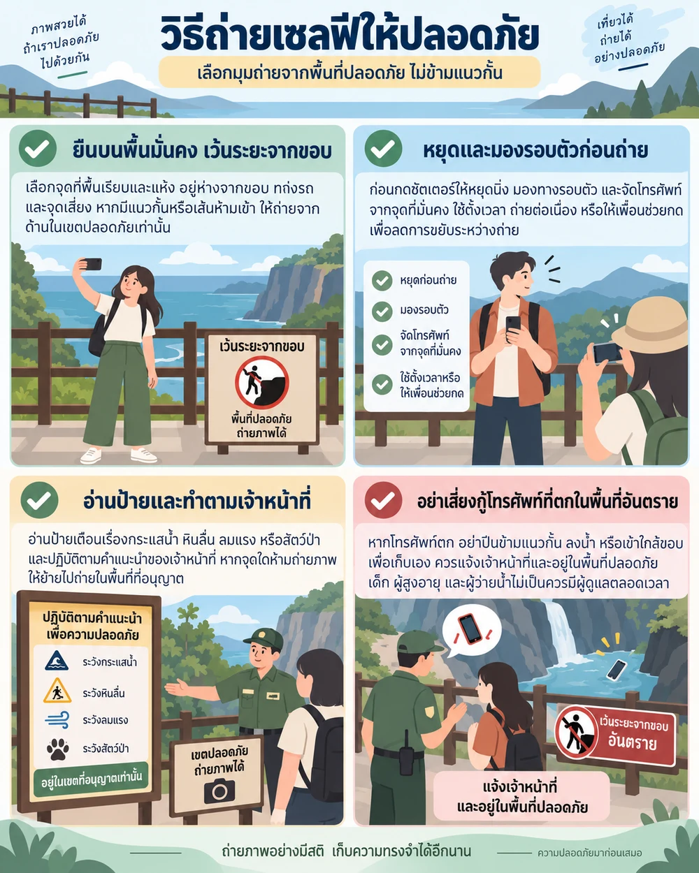 วิธีถ่ายเซลฟีให้ปลอดภัย