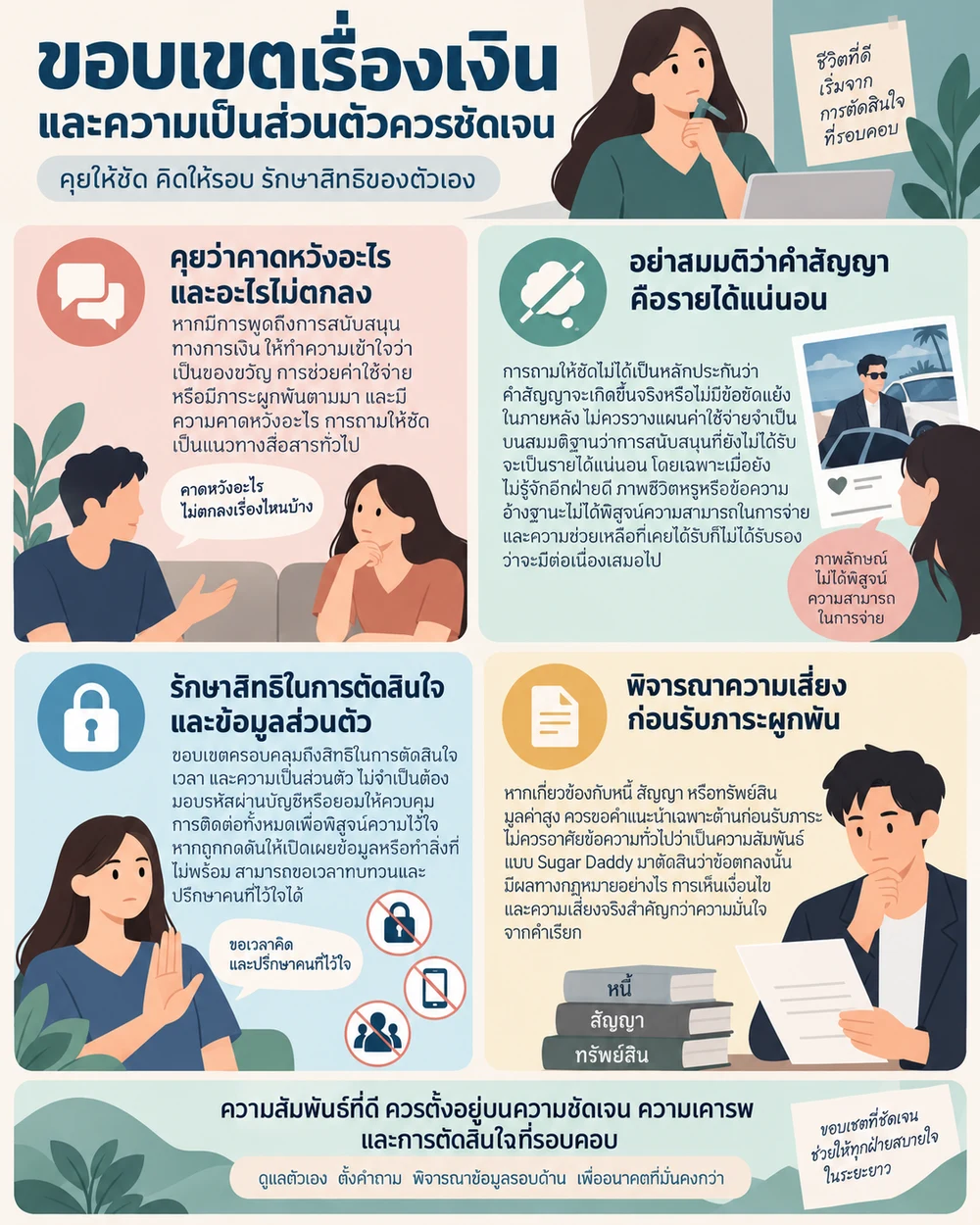 ขอบเขตเรื่องเงินและความเป็นส่วนตัวควรชัดเจน