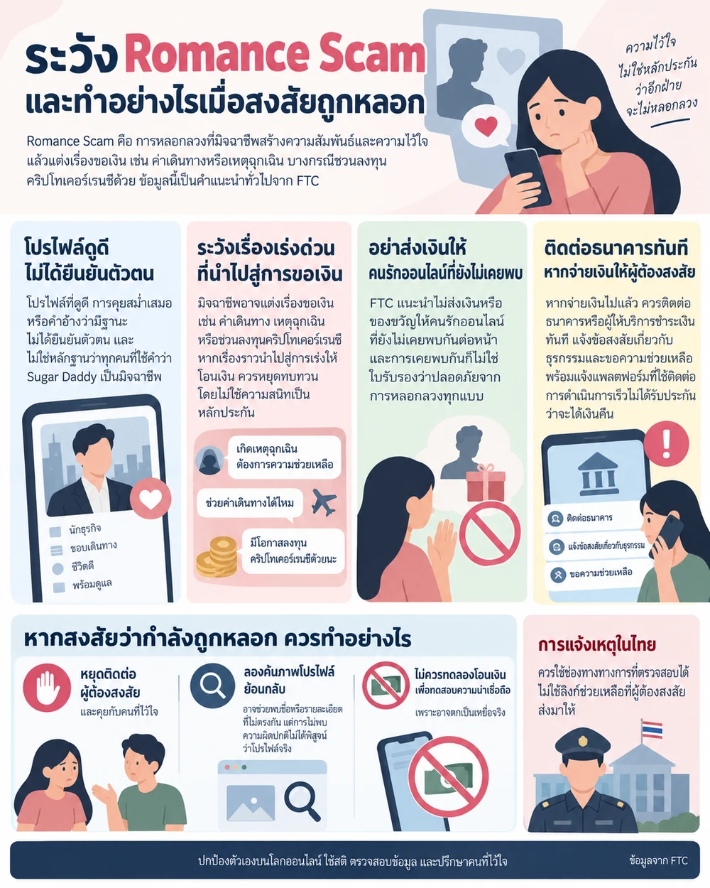 ระวัง Romance Scam และทำอย่างไรเมื่อสงสัยถูกหลอก