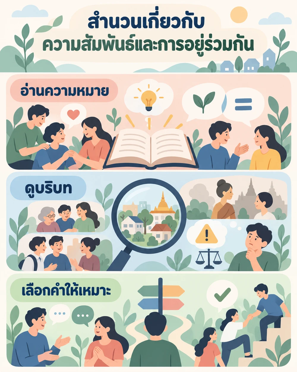 สำนวนเกี่ยวกับความสัมพันธ์และการอยู่ร่วมกัน