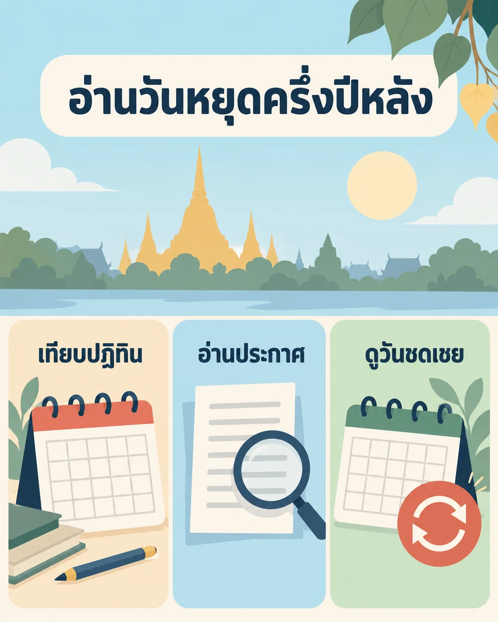 ตารางวันหยุดช่วงกรกฎาคมถึงธันวาคม 2562