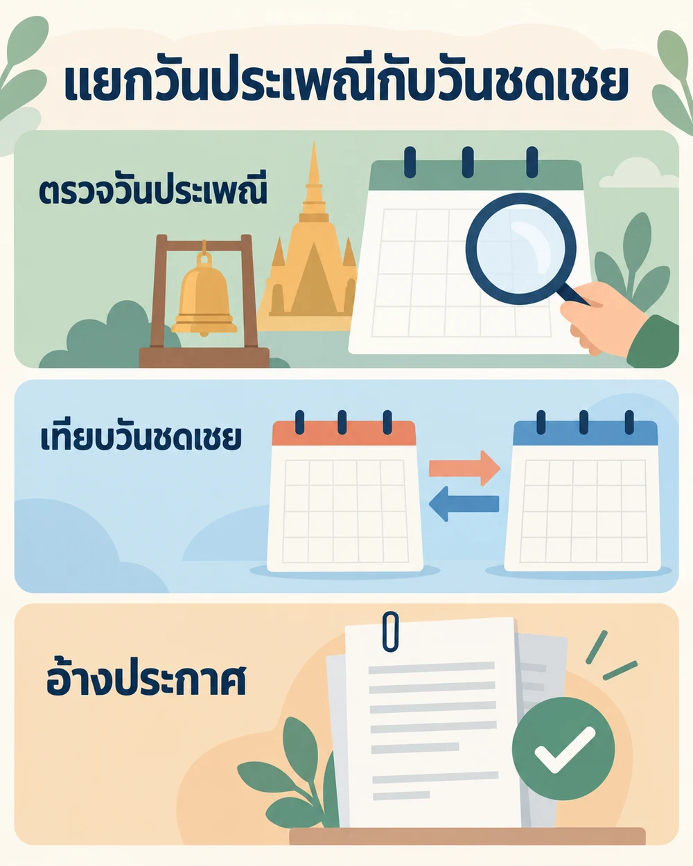 วันหยุดช่วงกรกฎาคมถึงกันยายนและวันชดเชยสงกรานต์