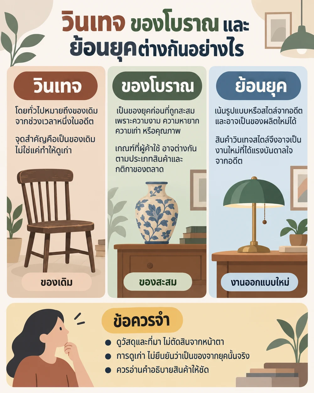 วินเทจ ของโบราณ และย้อนยุคต่างกันอย่างไร