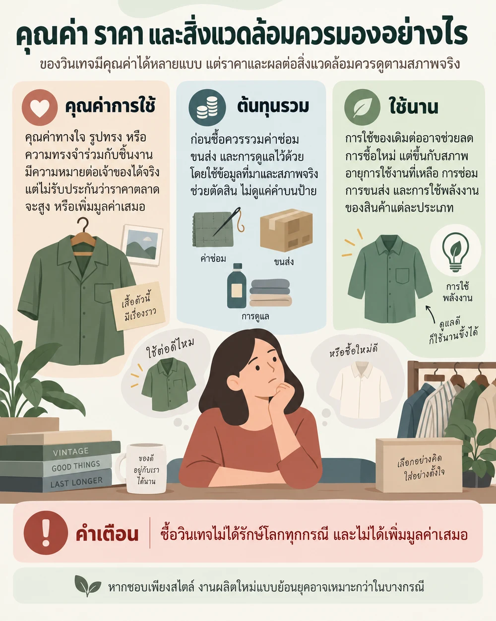 คุณค่า ราคา และผลต่อสิ่งแวดล้อมควรมองอย่างไร