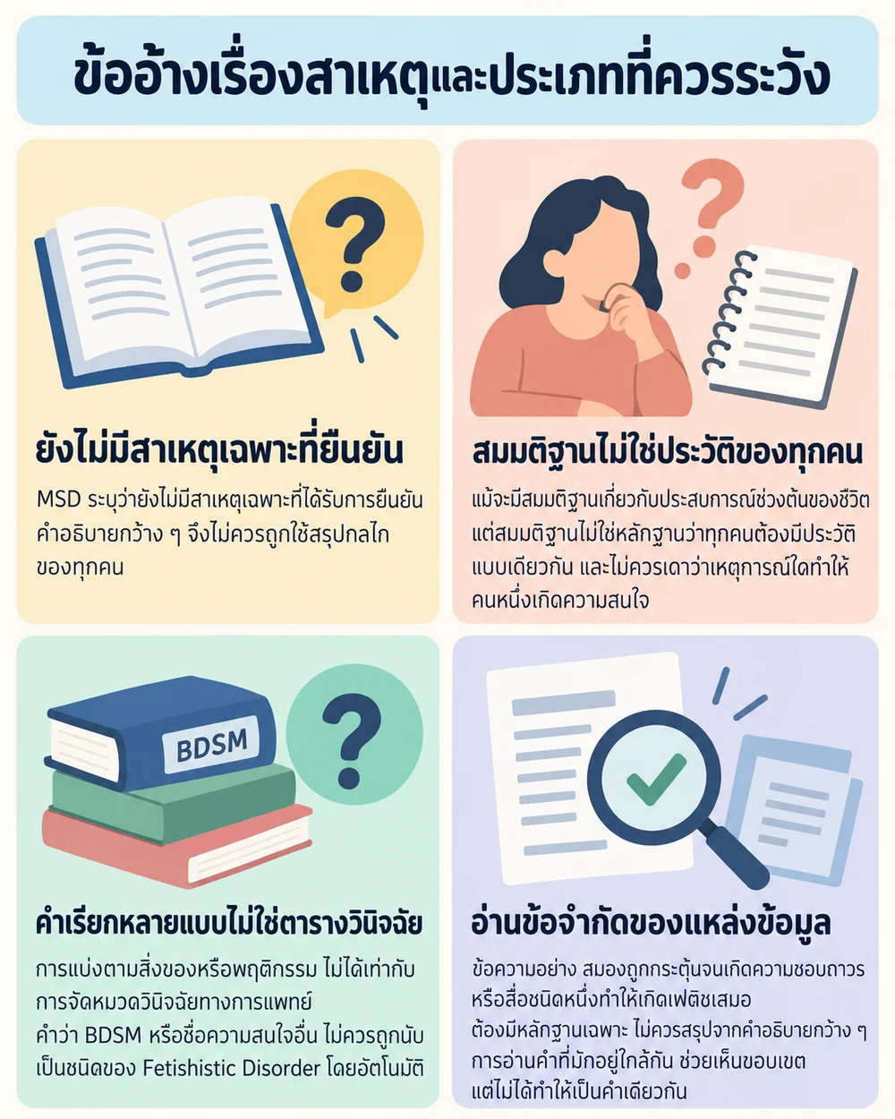 ข้ออ้างเรื่องสาเหตุและประเภทที่ควรระวัง