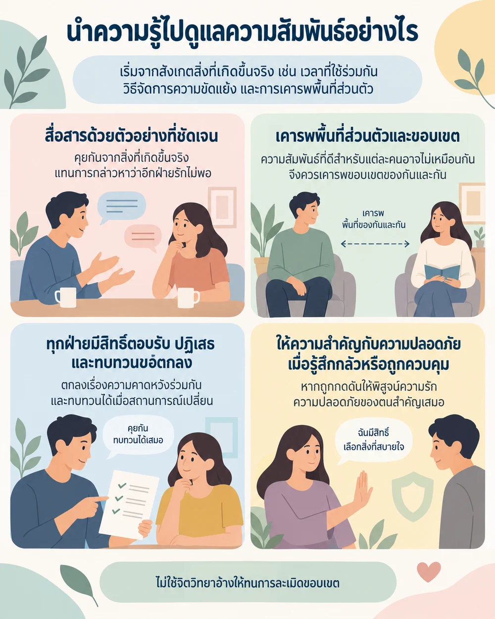 นำความรู้ไปดูแลความสัมพันธ์อย่างไร