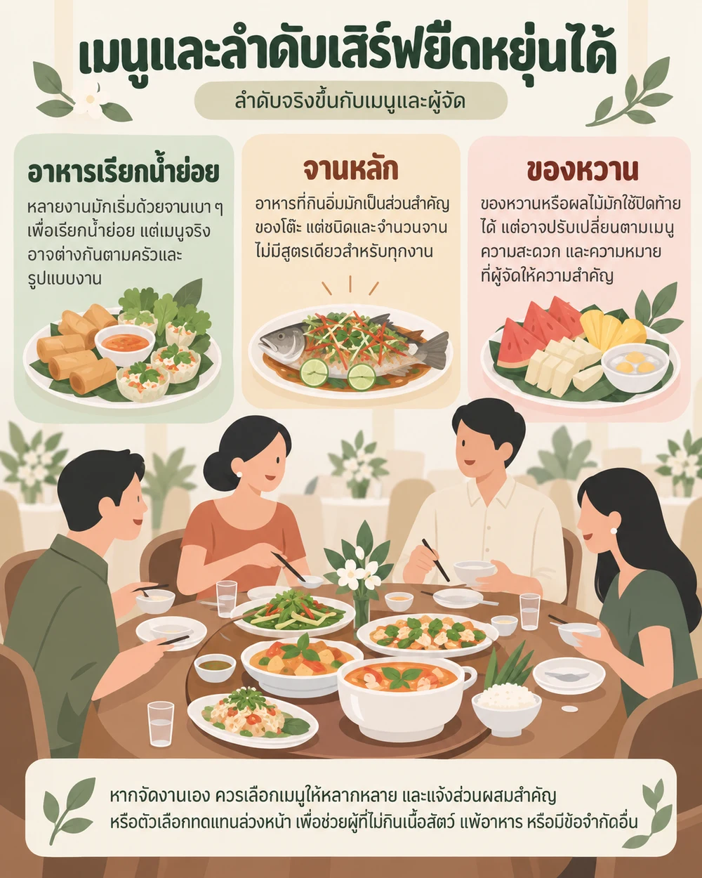 เมนูและลำดับการเสิร์ฟมีแบบเดียวหรือไม่