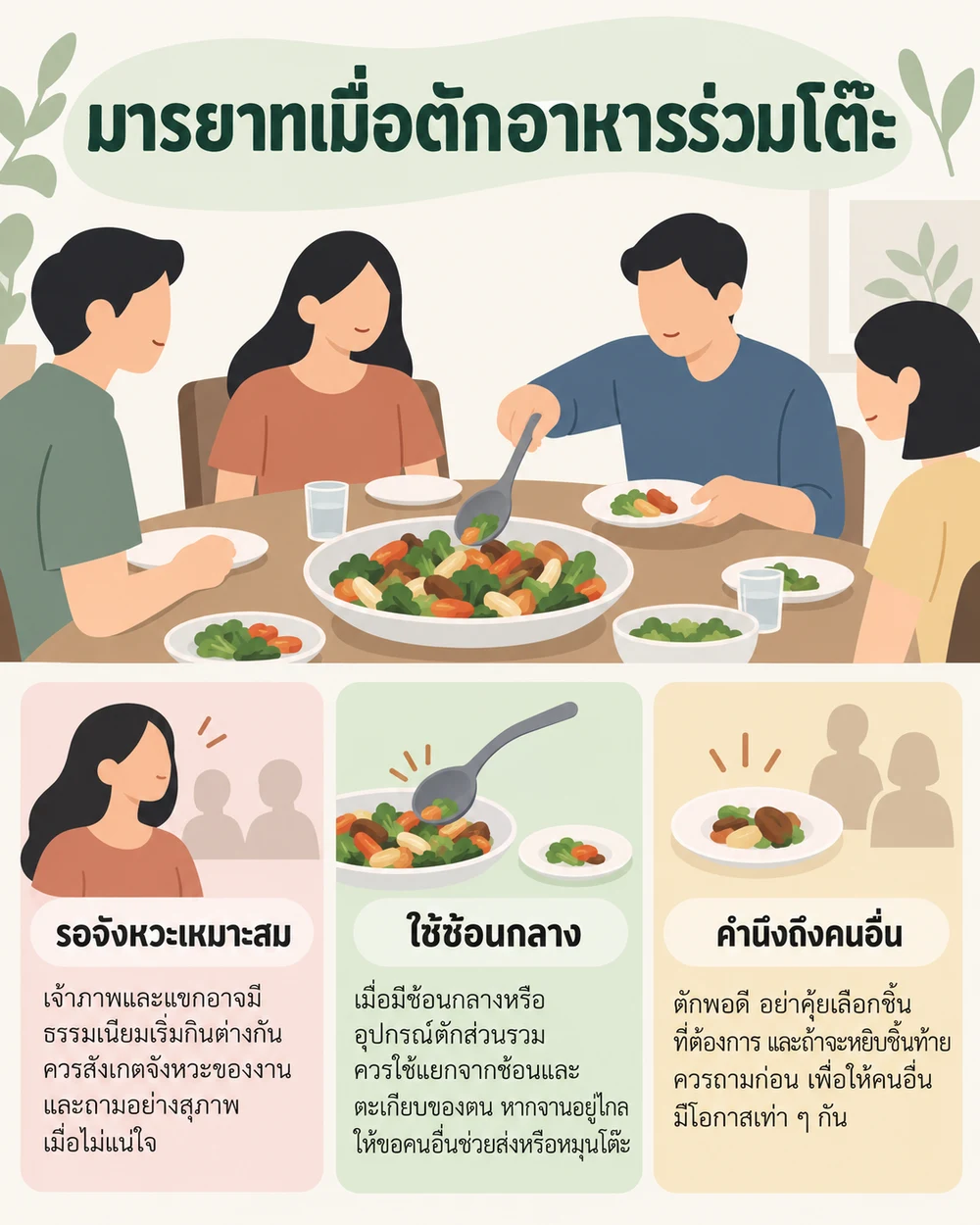 มารยาทเมื่อตักอาหารร่วมโต๊ะ