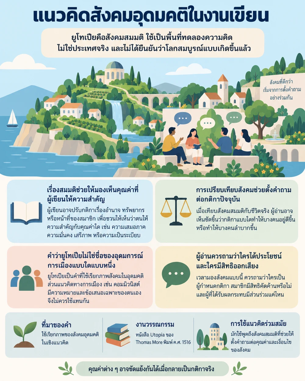 แนวคิดสังคมอุดมคติในงานเขียน