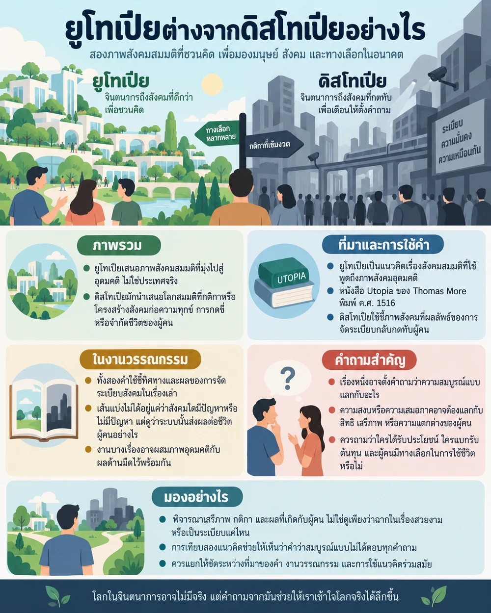 ยูโทเปียต่างจากดิสโทเปียอย่างไร