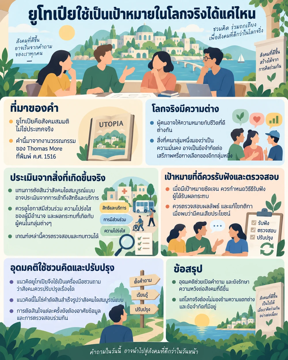 ยูโทเปียใช้เป็นเป้าหมายในโลกจริงได้แค่ไหน
