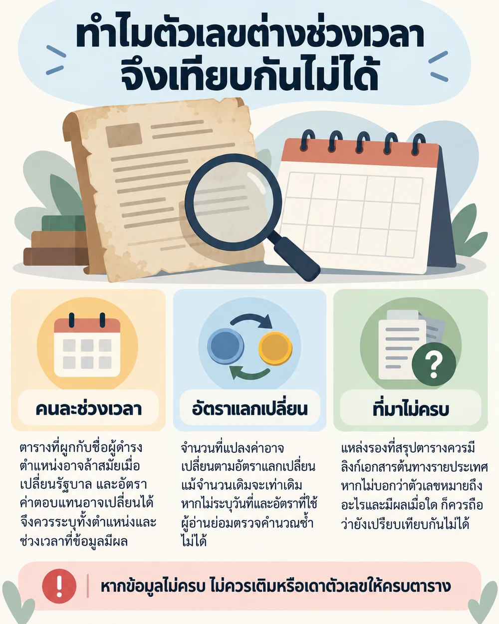 ทำไมตัวเลขต่างช่วงเวลาจึงเทียบกันไม่ได้